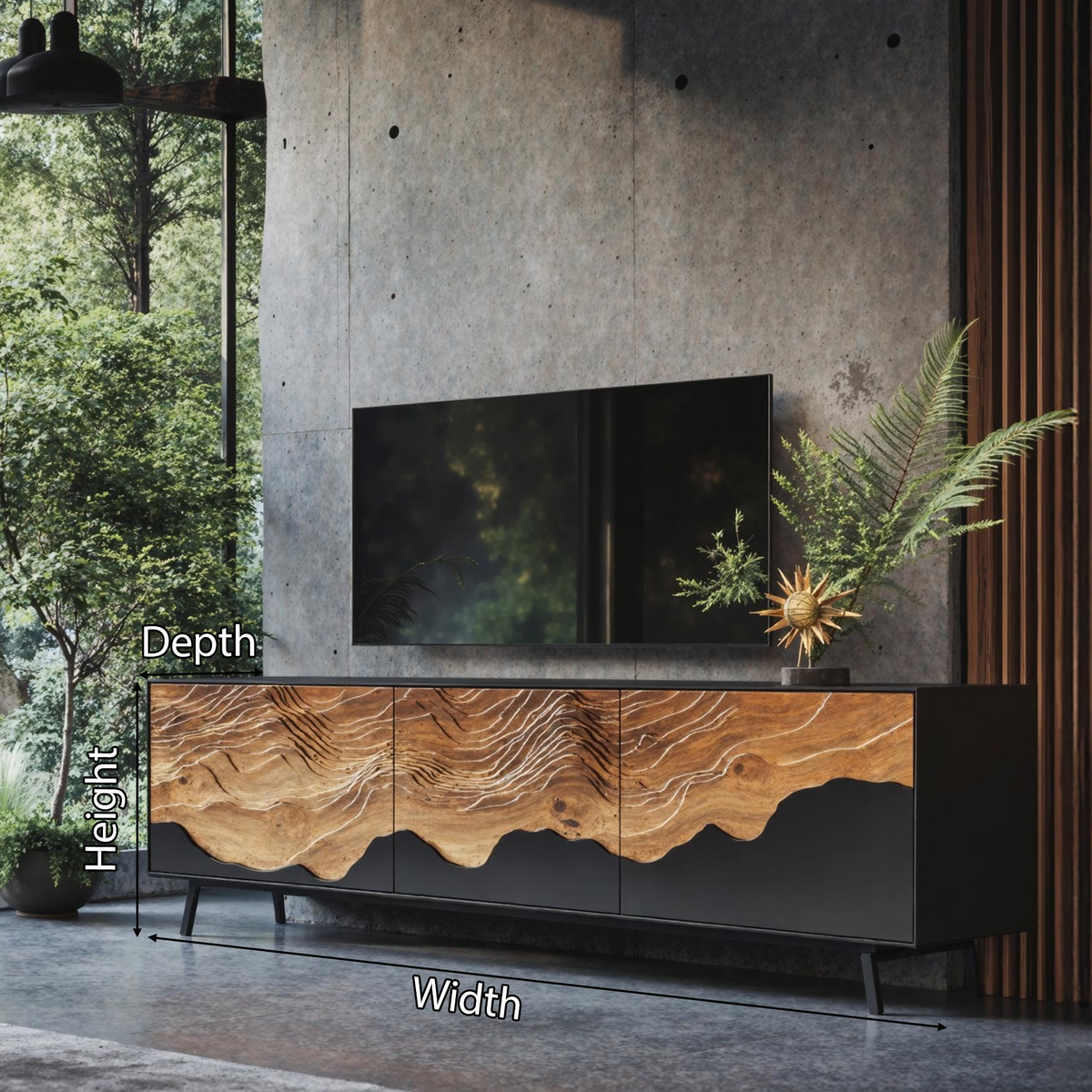 Handcrafted TV Console Table For Living Room