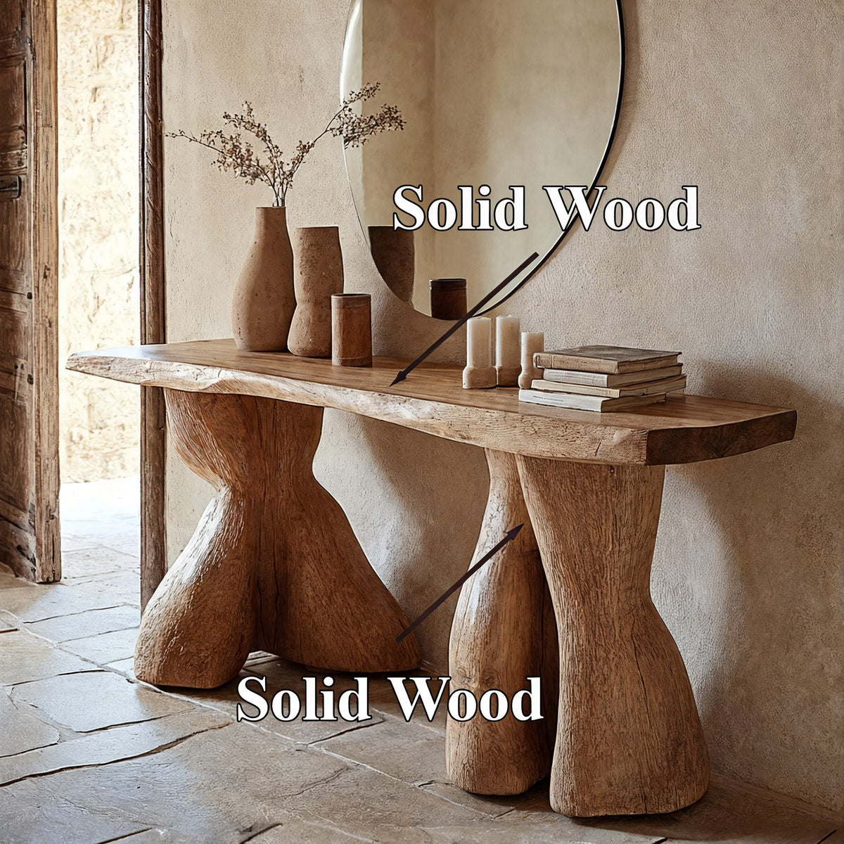 Entry Console Table Solid Wood