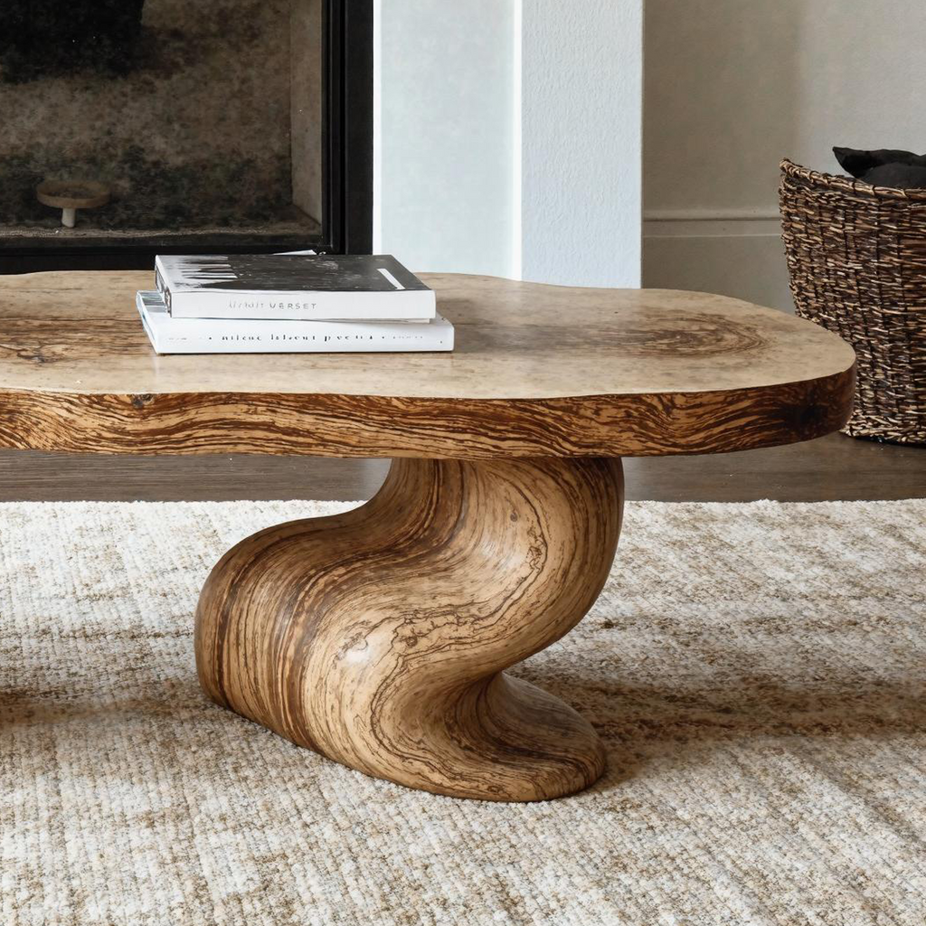 Handcrafted Wood Coffee Table Nature Inspired