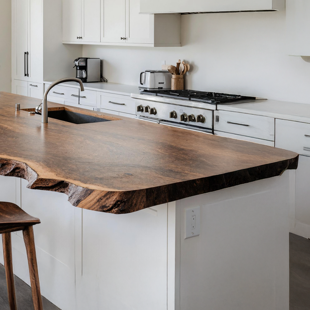 Farmhouse Live Edge Tabletop For Dining Room