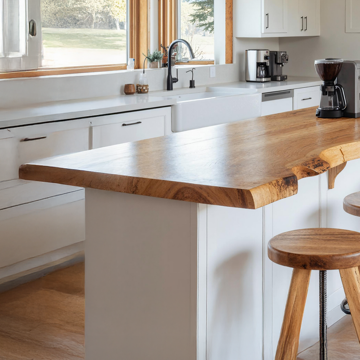Farmhouse Live Edge Tabletop Rustic Dining Space