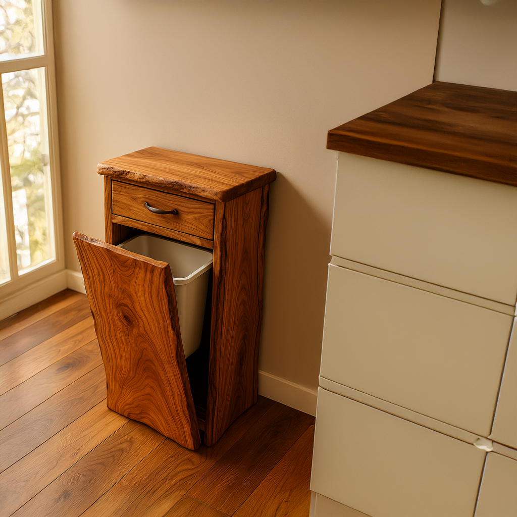 Handcrafted Tilt Out Trash Can Furniture For Kitchen Storage