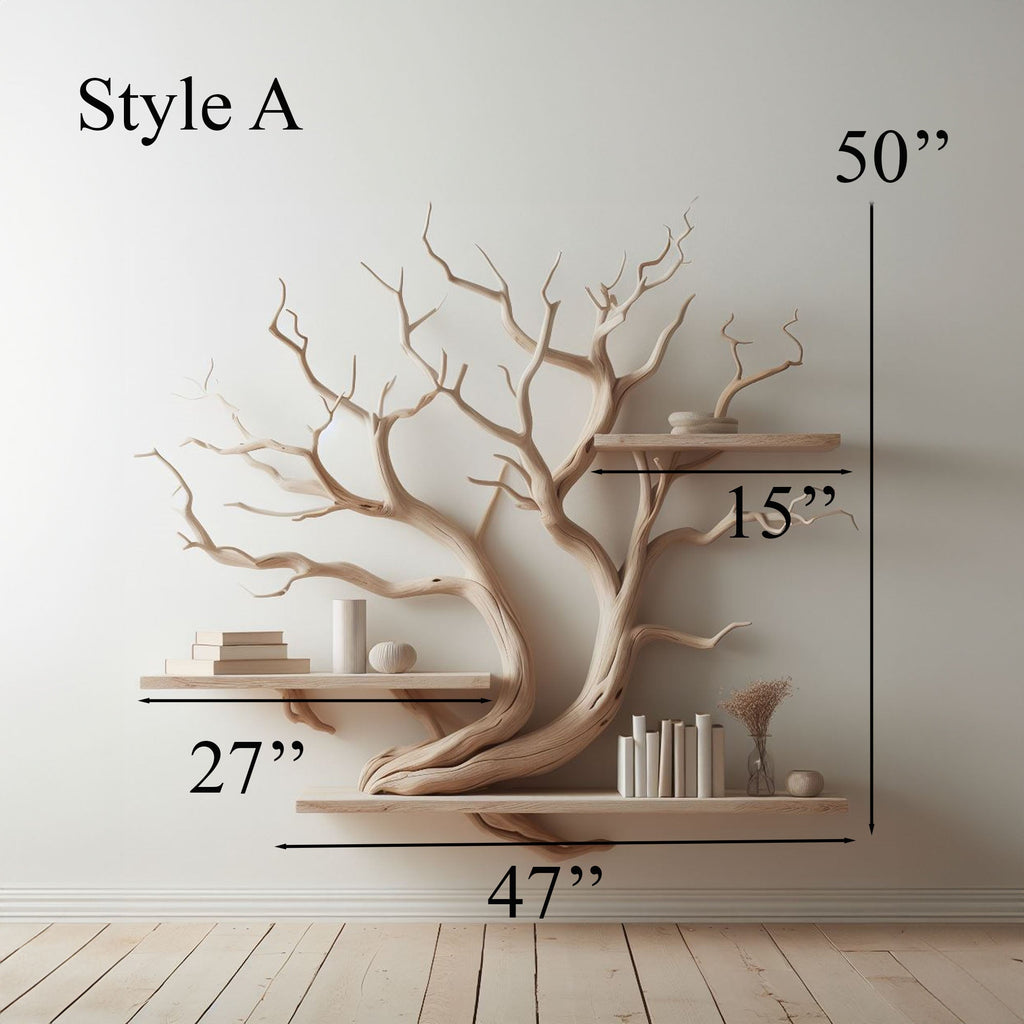 Artistic Tree Branch Floating Shelf Driftwood Art Decor