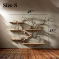 Tree Bookshelf Driftwood Branch Floating Corner Shelves Wall Mount