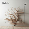 Artistic Tree Branch Shelf, Natural Driftwood Style Wall Art