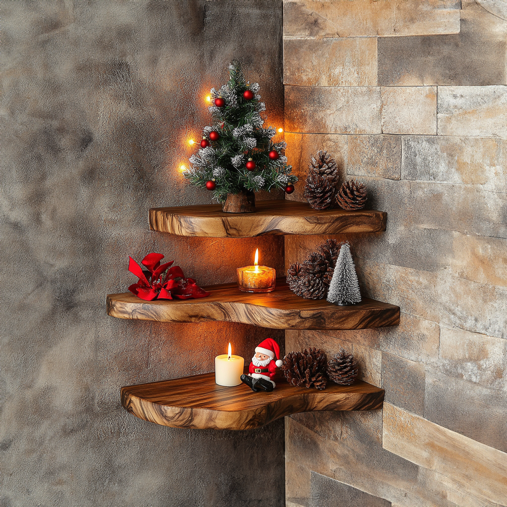 Christmas Floating Corner Wall Shelves Small Floating Shelf