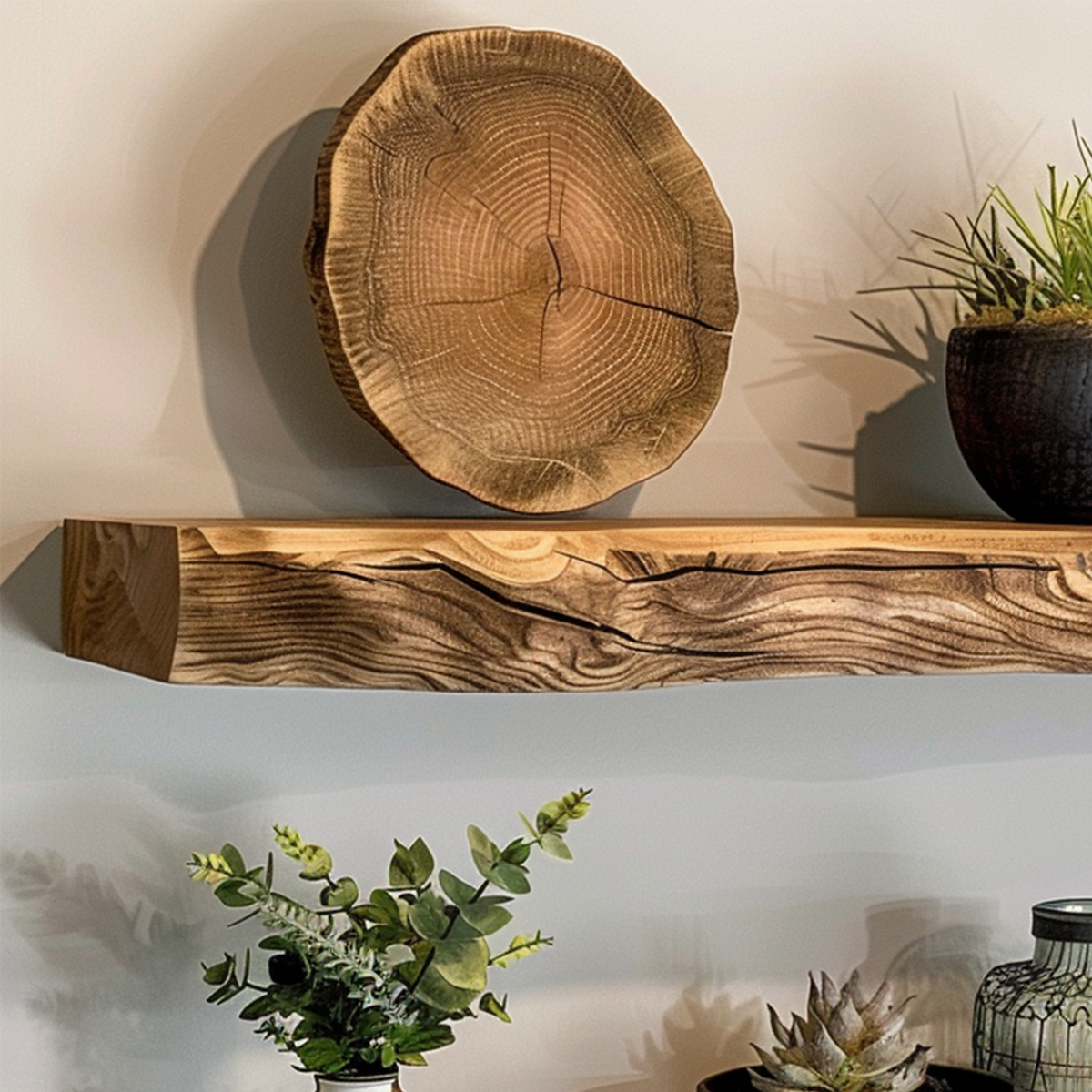 Live Edge Floating Shelf, Rustic Wood Wall Shelf Sold Individually