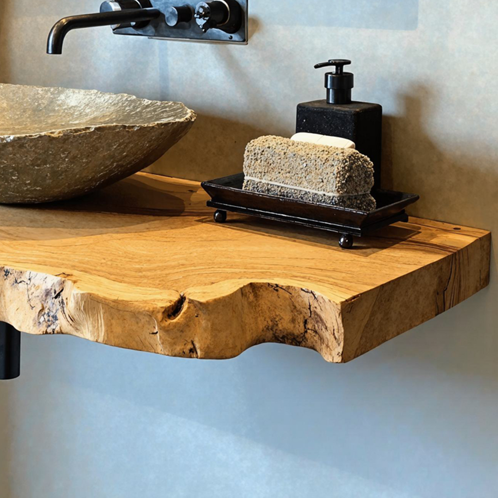 Floating Wood Bathroom Shelf – Style 2