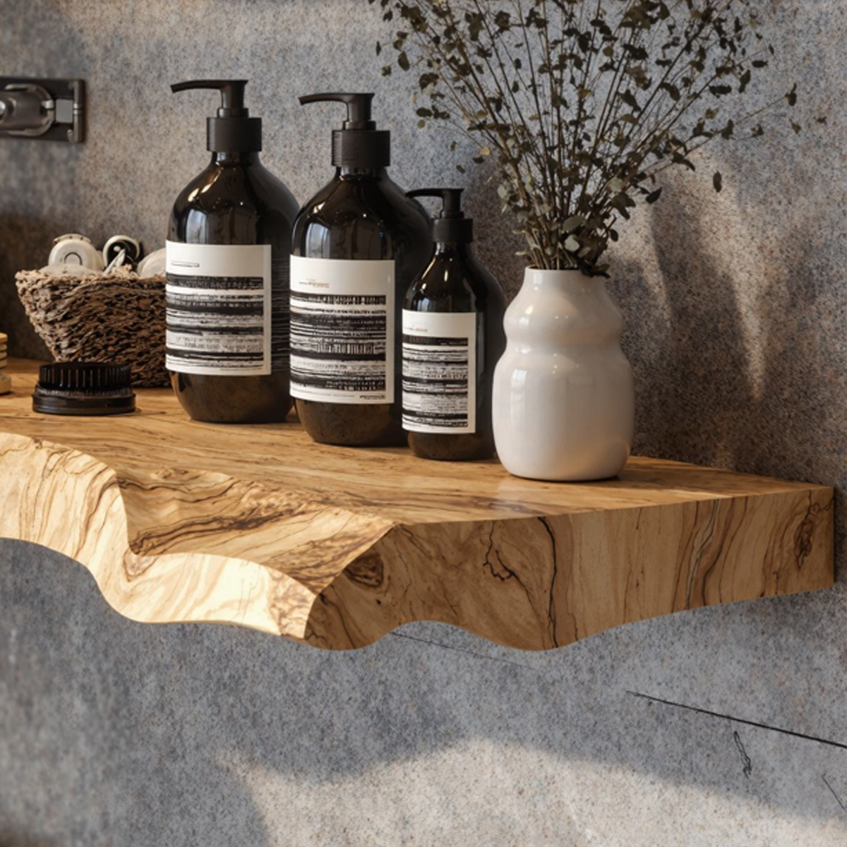 Handcrafted Counter Bathroom Vanity Shelf