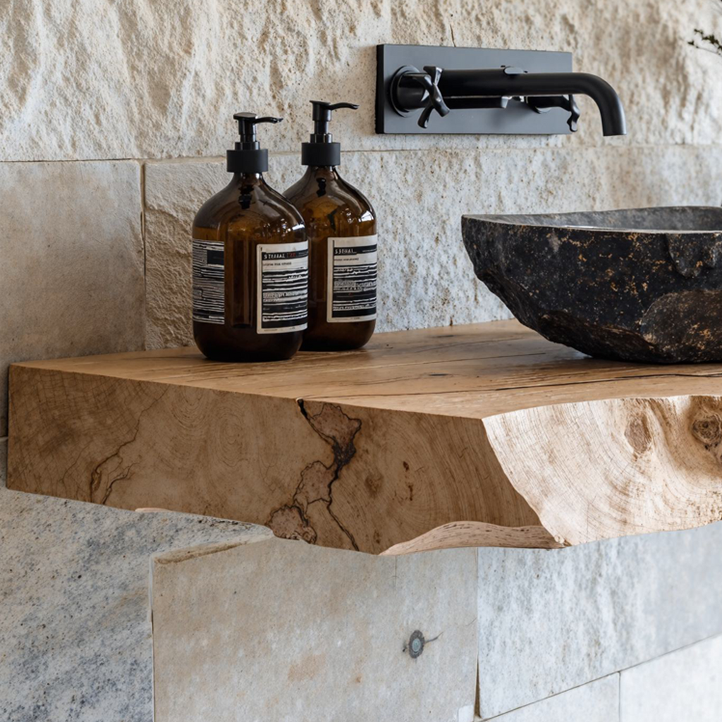 Handcrafted Bathroom Wooden Shelf