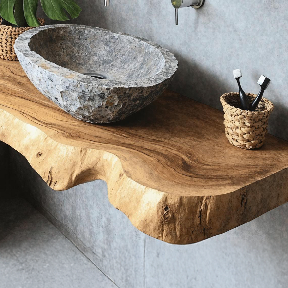 Farmhouse Wooden Floating Vanity For Furniture Decor