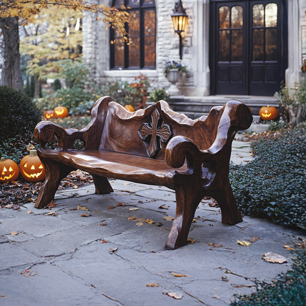 Handcrafted Live Edge Outdoor Bench For Rustic Outdoor Design