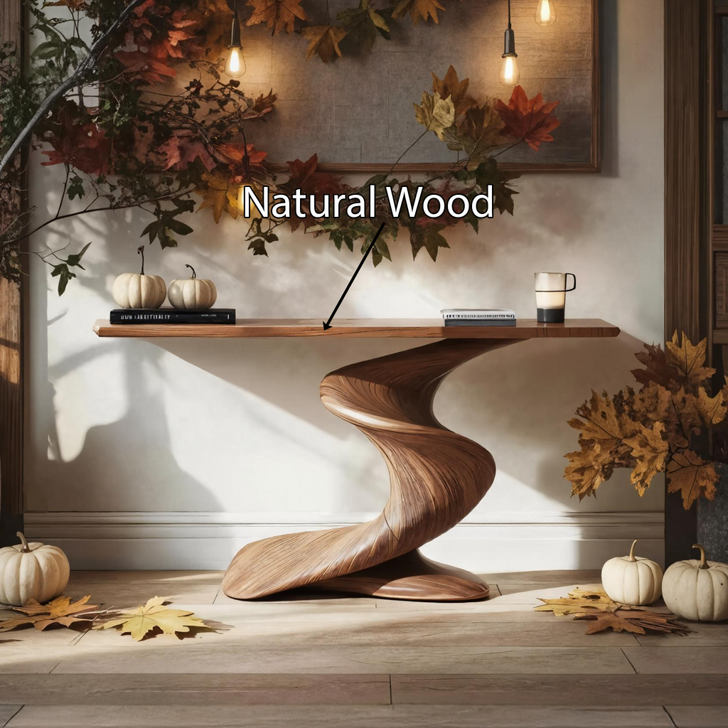 Rustic Entryway Console Table, Farmhouse Natural Wood Hall Table