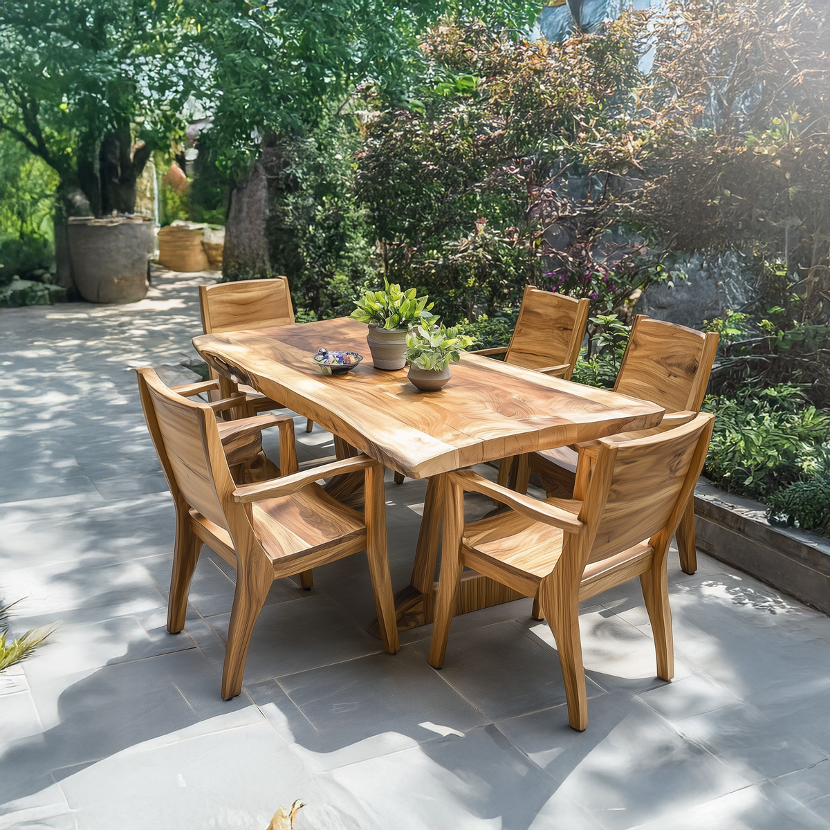 Family Dining Set Garden Dining Table Handcrafted Decor Garden Gift