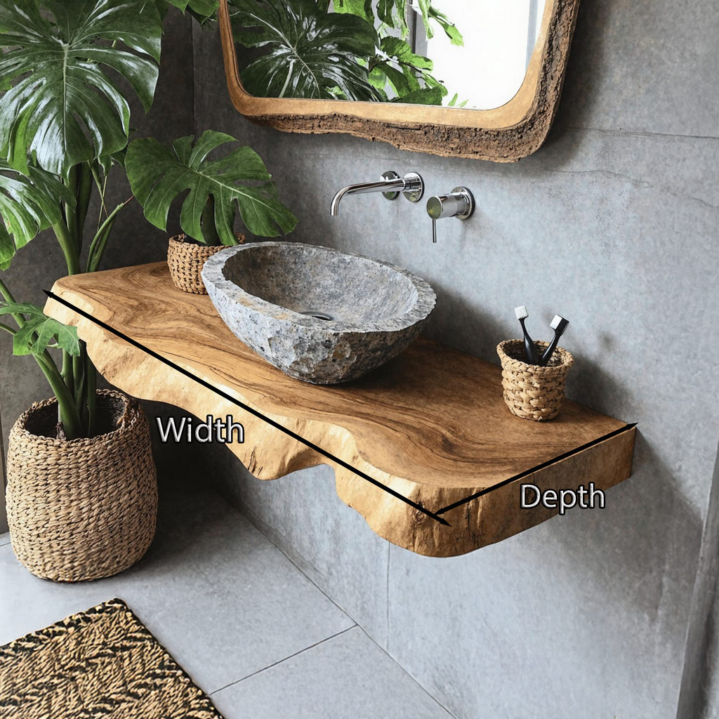 Farmhouse Wooden Floating Vanity For Furniture Decor