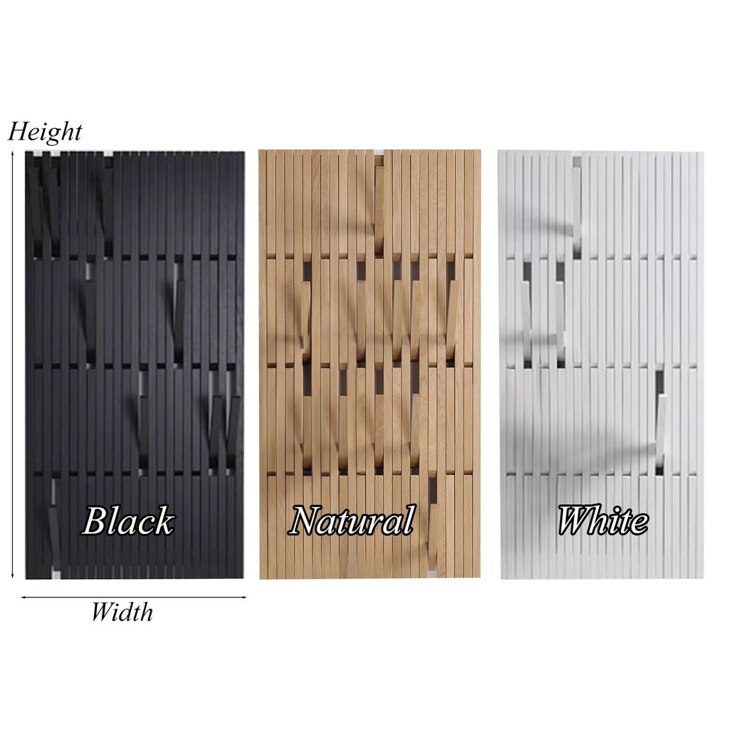 Piano Coat Rack, Modern Wall Mounted Solid Wood Hooks