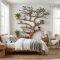Black Tree Branch Bookshelf, Mid Century Wall-Mounted Floating Shelf