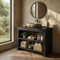Custom Bathroom Vanity Cabinet, Live Edge Rustic Solid Wood