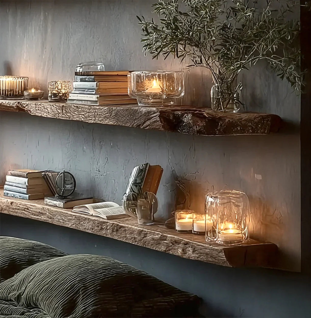 Rustic Live Edge Floating Shelf