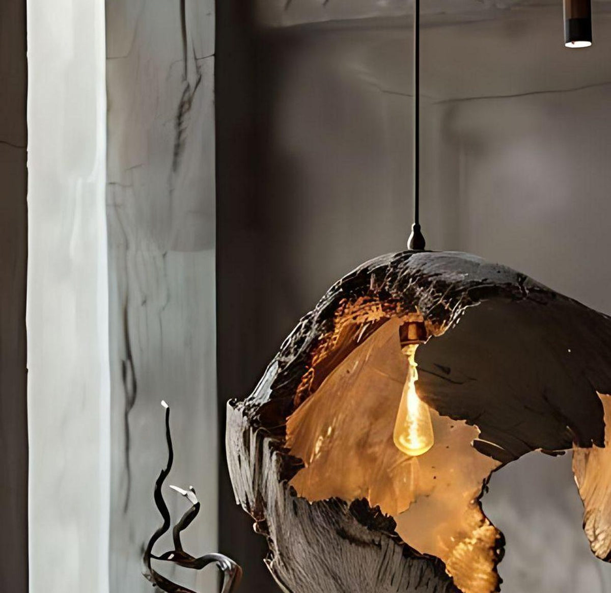 Driftwood Ceiling Light And Reclaimed Wood Hanging Lamp For Living Room And Dining Room