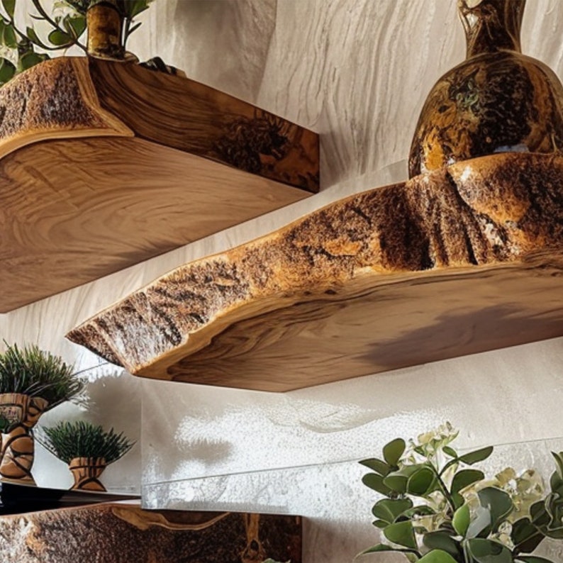 Floating Shelf Live Edge Display Shelf