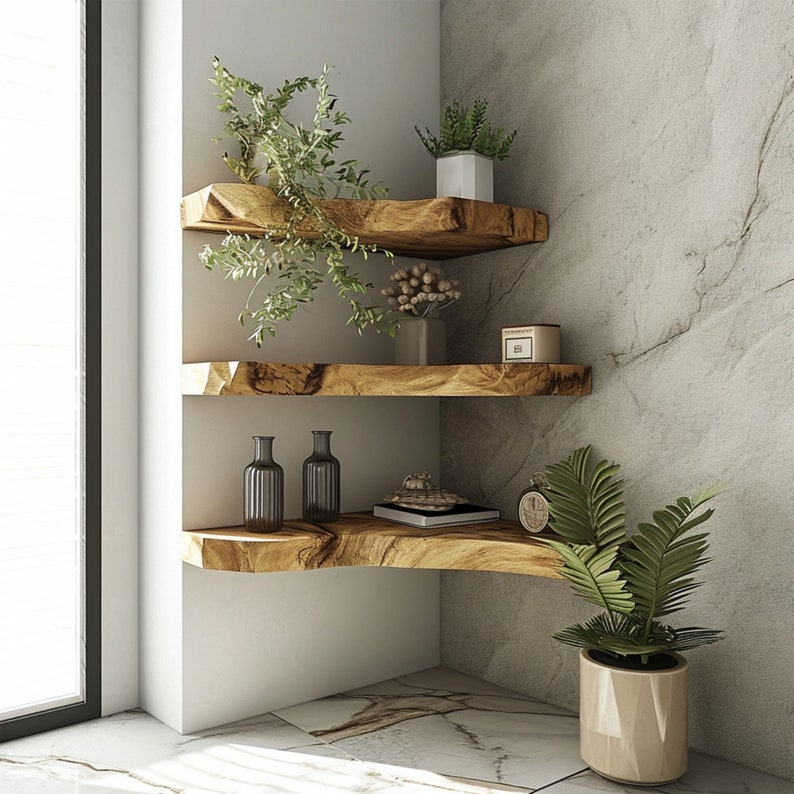 Floating Shelves Wood Wall Mounted Shelf