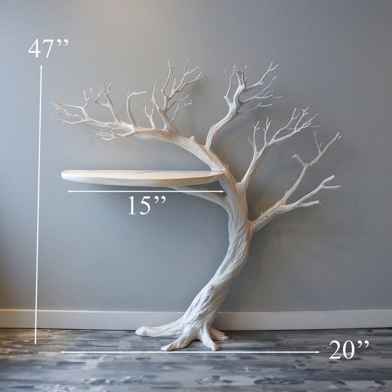 Handmade Wild Mulberry Wood Tree Shelf For Elegant Living Rooms