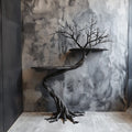 Handmade Wild Mulberry Wood Tree Shelf For Elegant Living Rooms