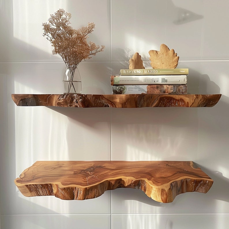 Floating Wall Shelf Live Edge