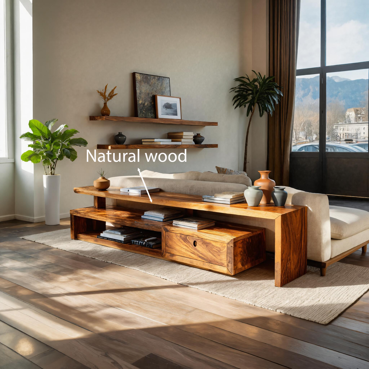Contemporary Console Table With Drawers For Living Room