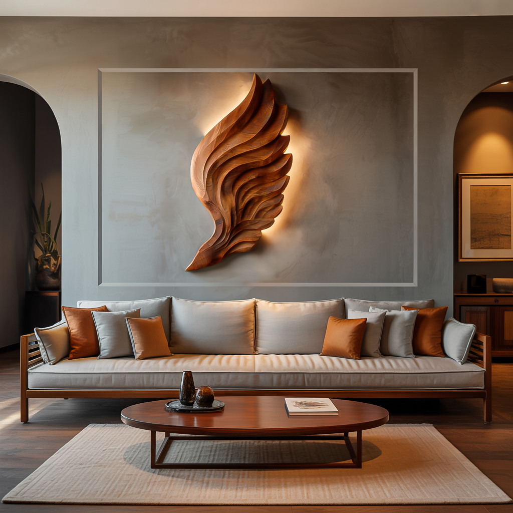 Abstract Wooden Wing Wall Art For Modern Wall Decor