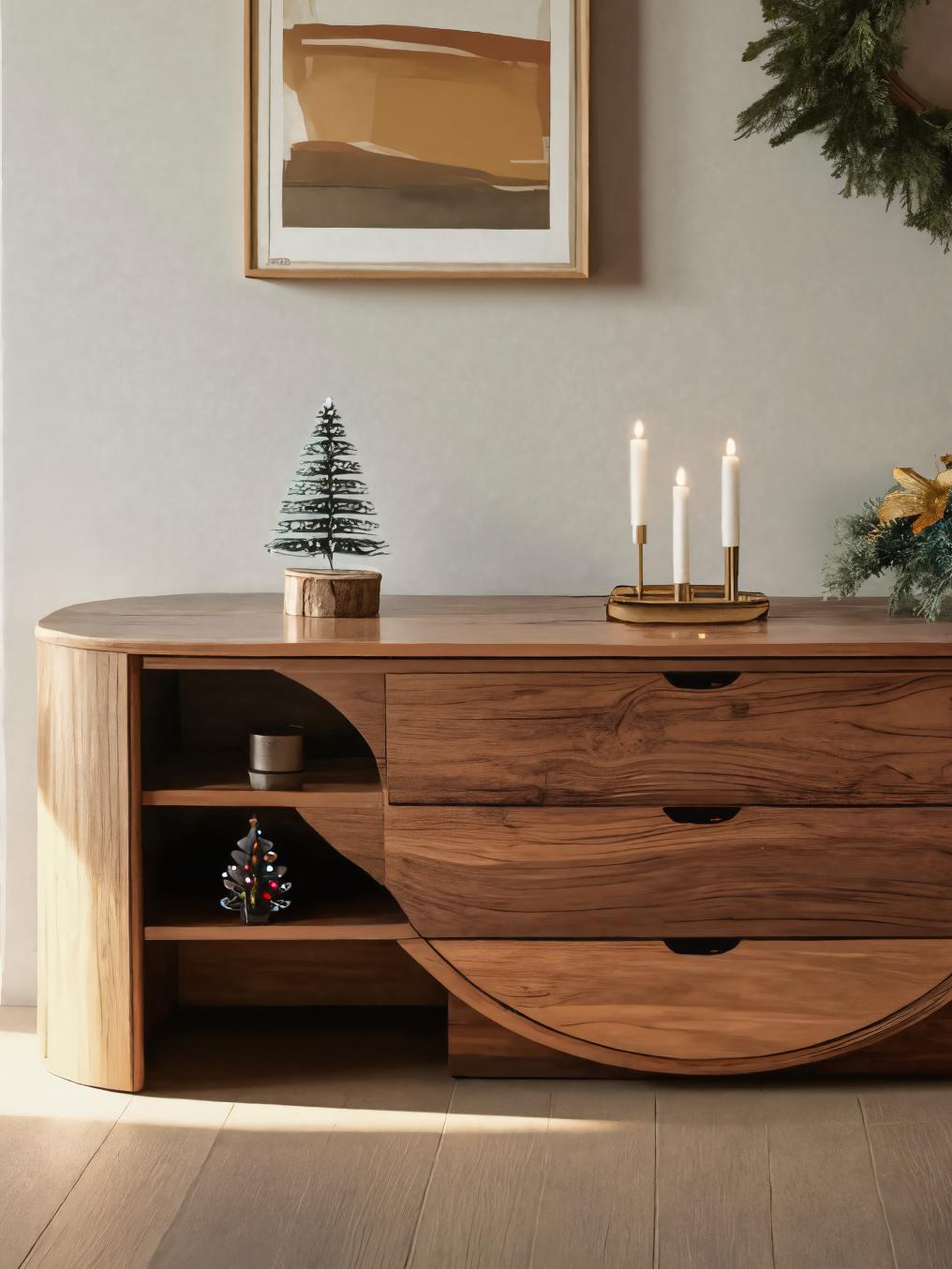 Christmas Modern Sideboard With Drawers For Living Room Or Dining
