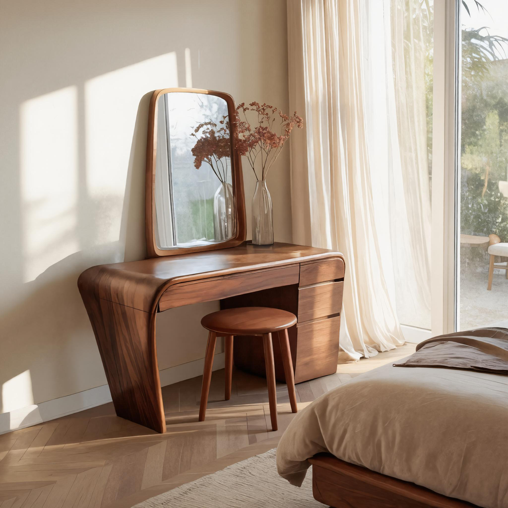 Contemporary Handmade Vanity Table With Drawers For Bedroom