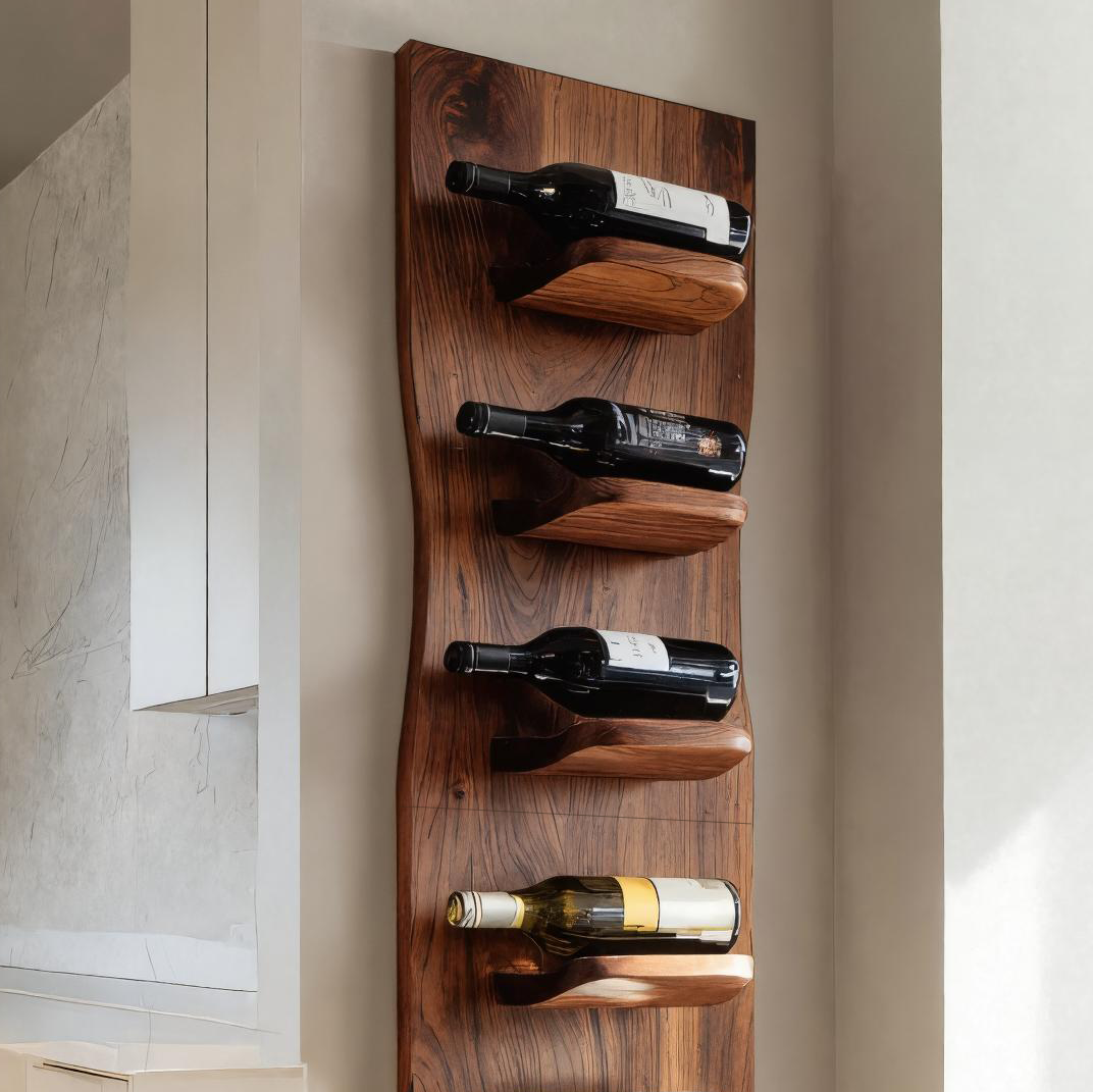 Handcrafted Wall Mounted Wine Rack For Kitchen Decor