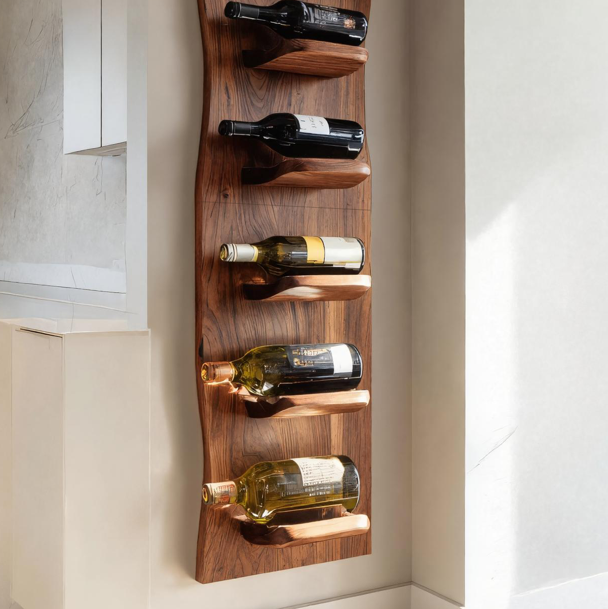 Handcrafted Wall Mounted Wine Rack For Kitchen Decor