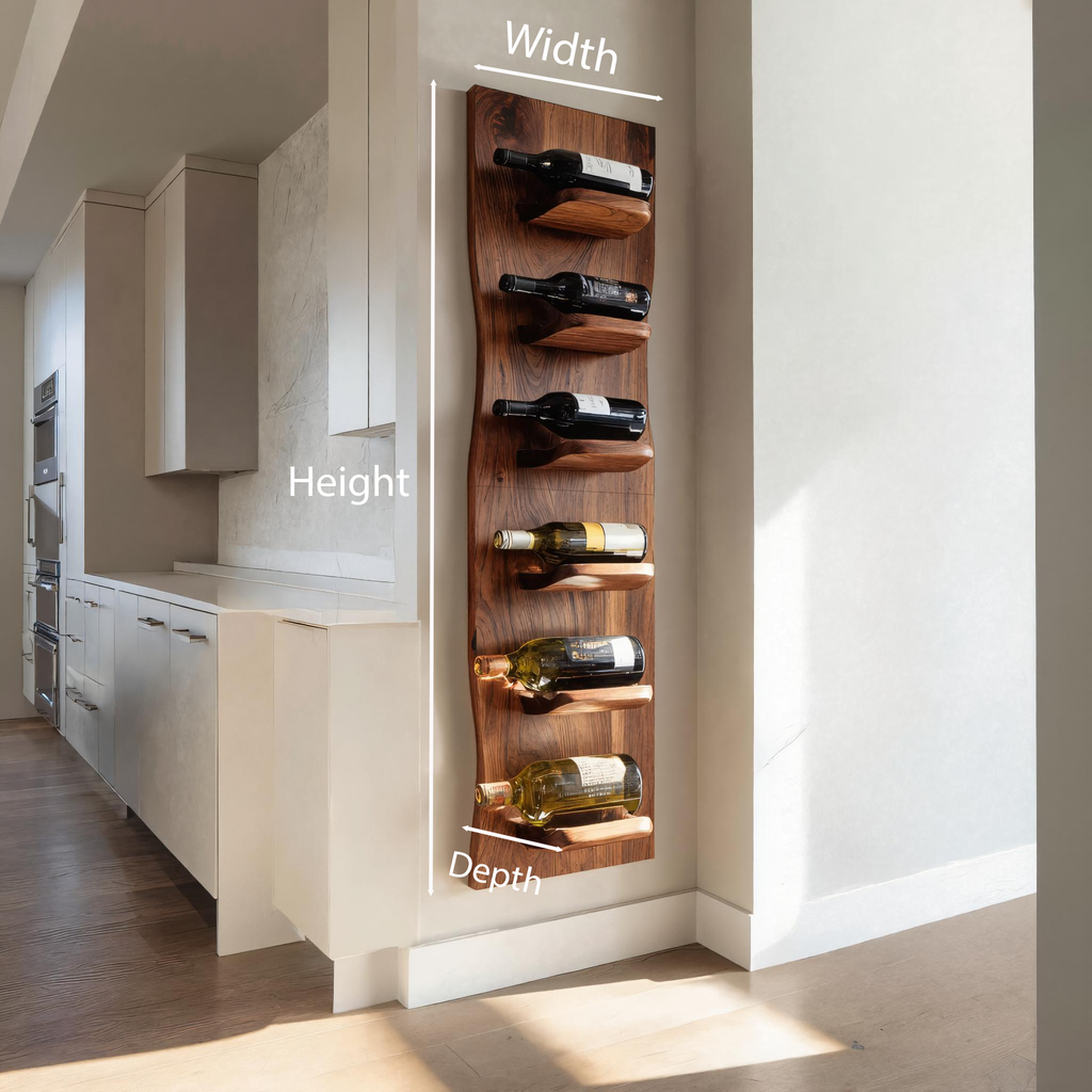 Handcrafted Wall Mounted Wine Rack For Kitchen Decor