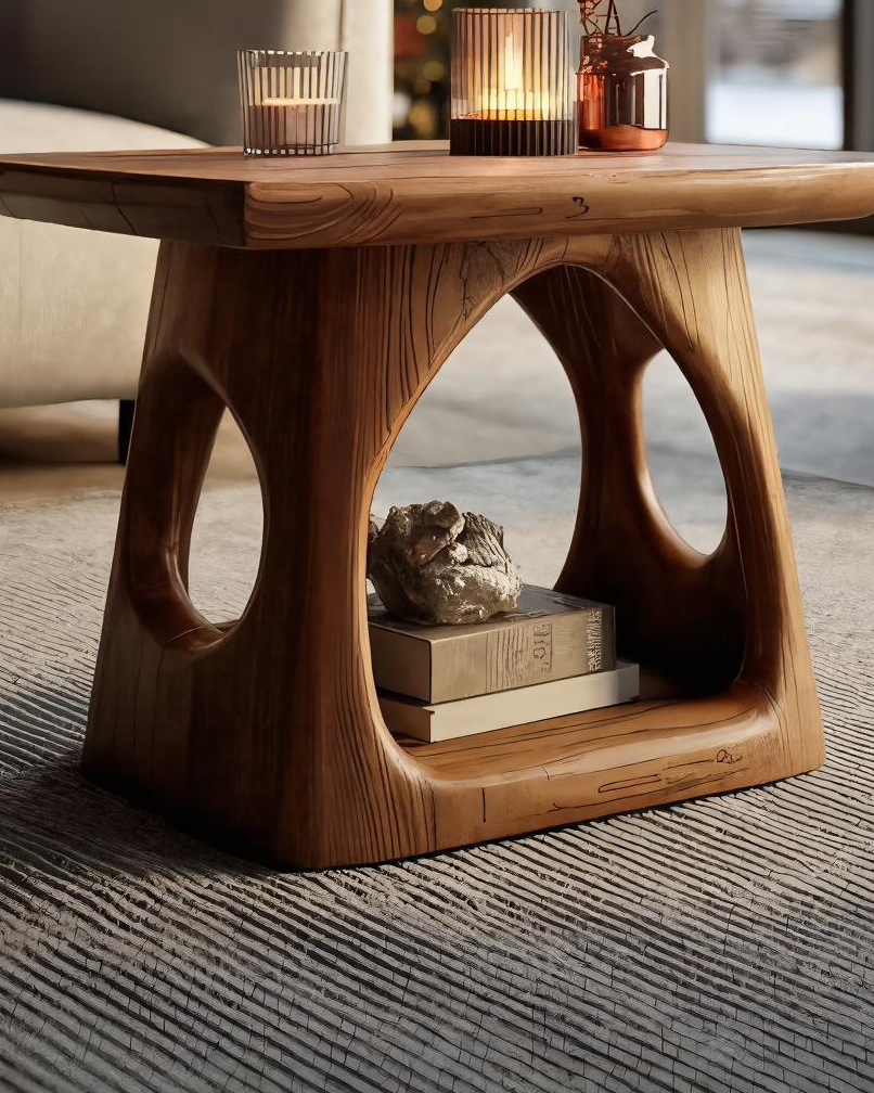 Artistic Sculptural Side Table For Holiday Decoration