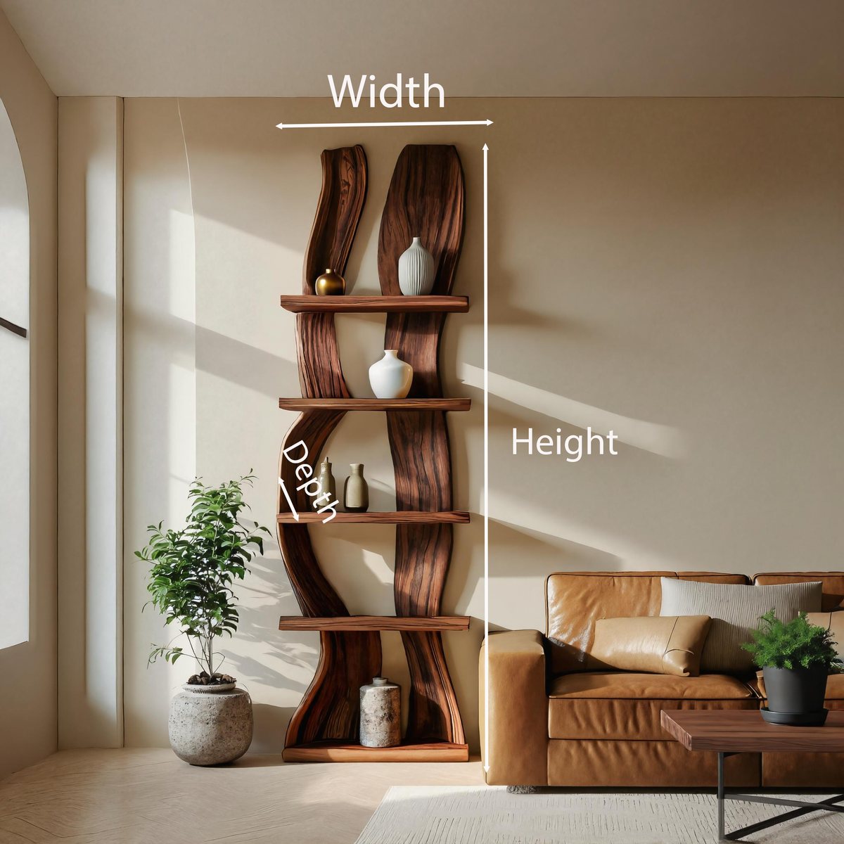 Contemporary Curved Floating Shelf For Living Room Decor