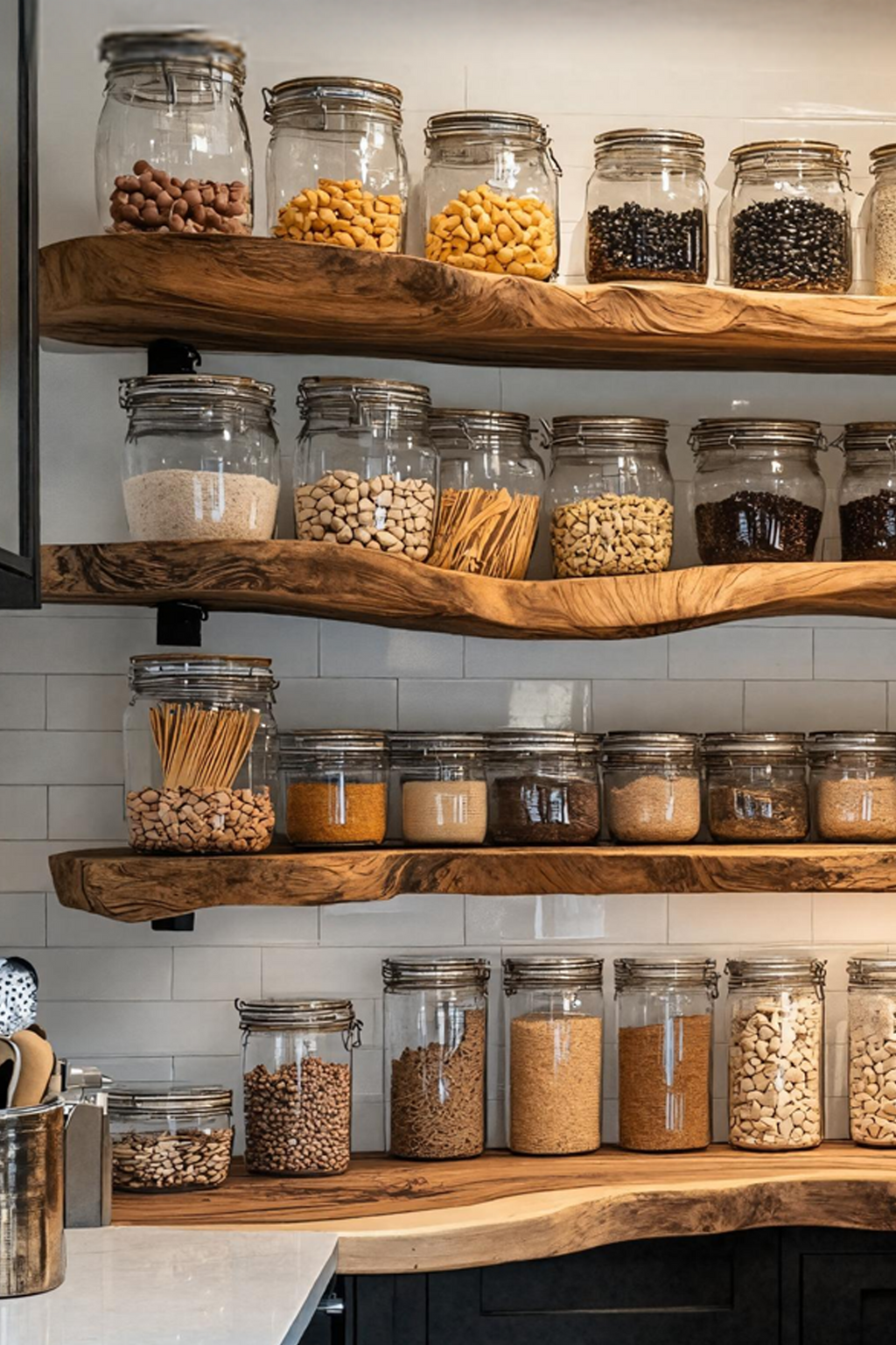 Handcrafted Wooden Spice Rack For Kitchen Cabinet Use