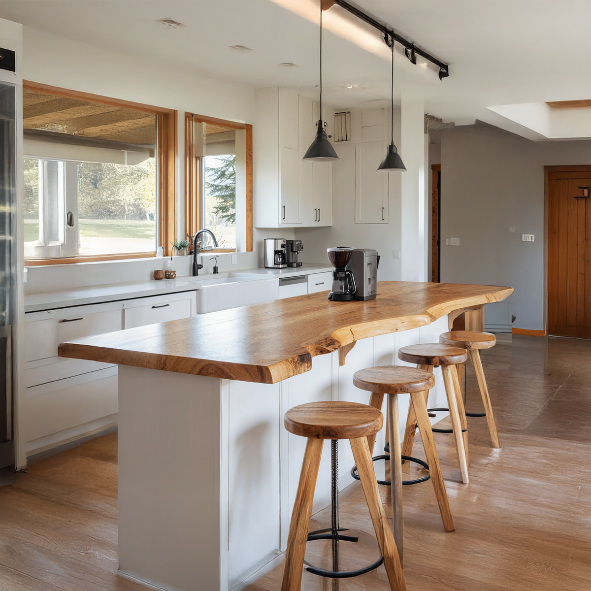 Farmhouse Live Edge Tabletop Rustic Dining Space