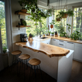 Farmhouse Wooden Kitchen Countertop For Naturally Inspired Kitchen Setup