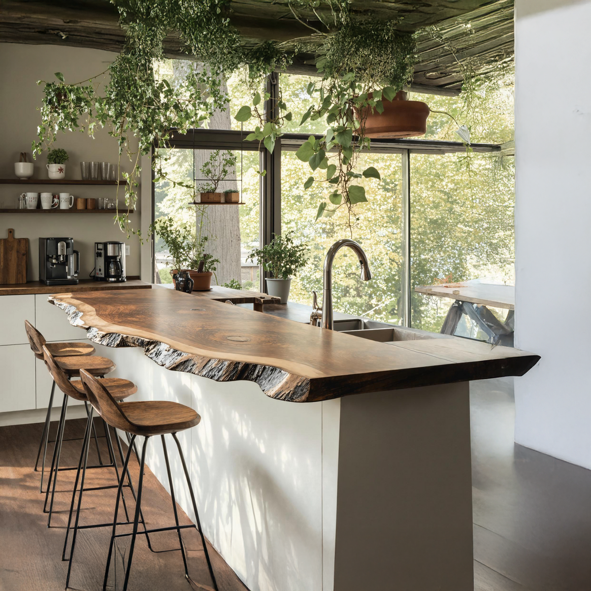 Farmhouse Wooden Kitchen Countertop For Beautiful Kitchen Ambiance