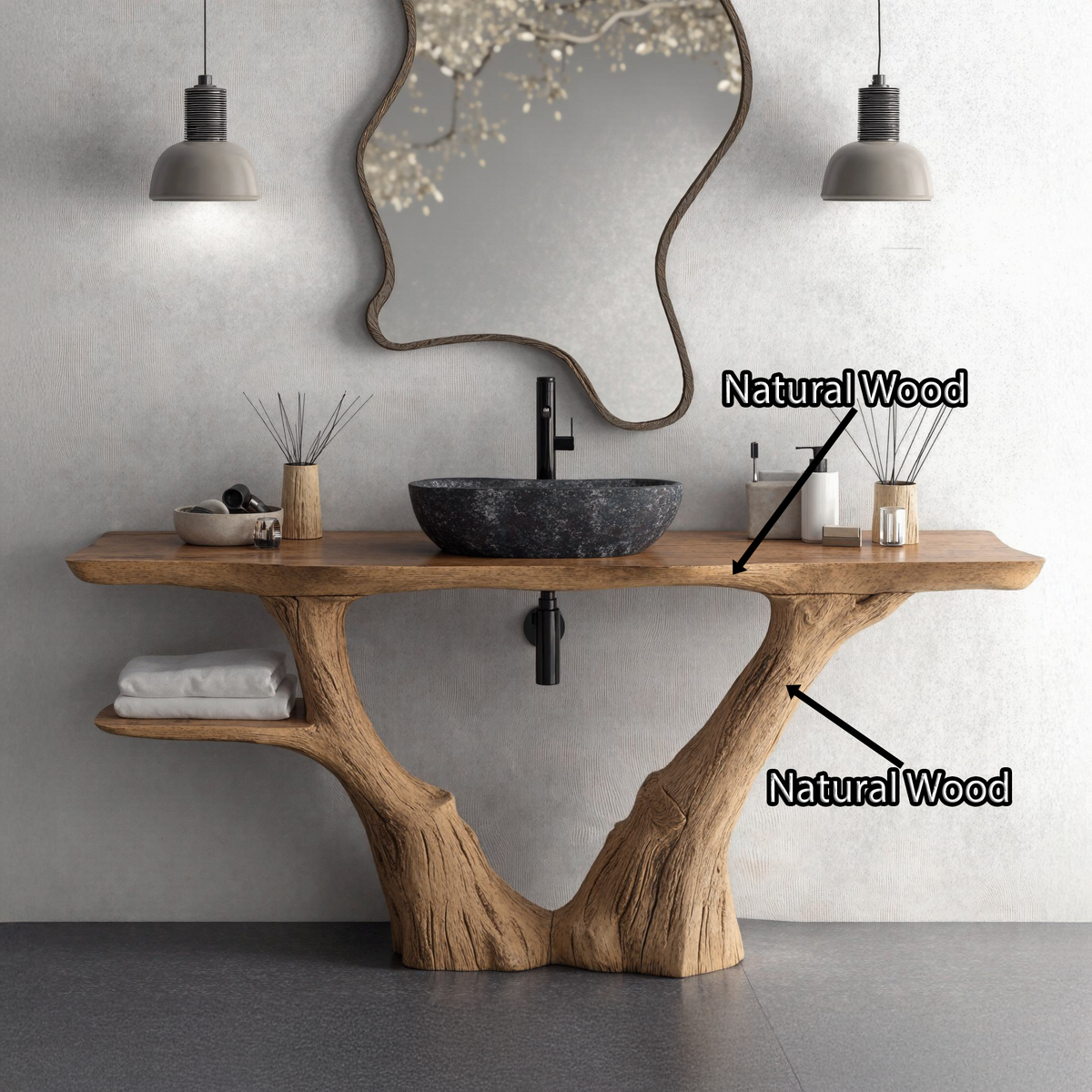 Handcrafted Counter Vanity For Stylish Bathroom Interiors