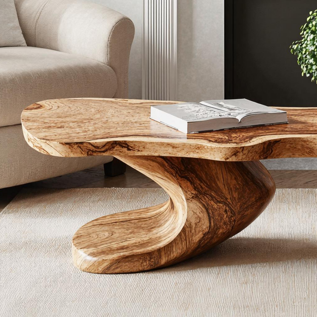 Farmhouse Natural Wood Coffee Table Antique Look
