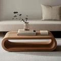 Vintage Coffee Table, Antique-Style Natural Wood for Family Rooms
