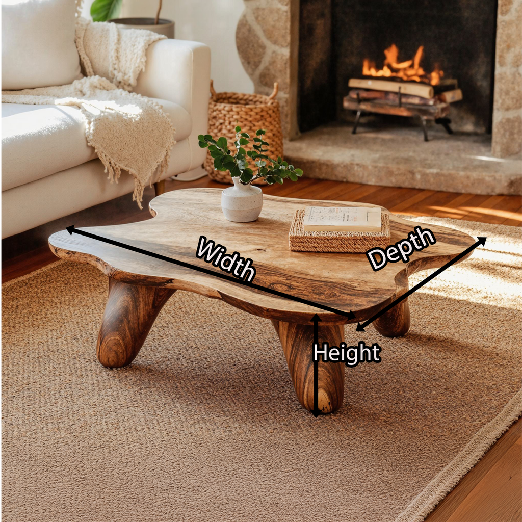 Curved Wood Coffee Table Low Coffee Table