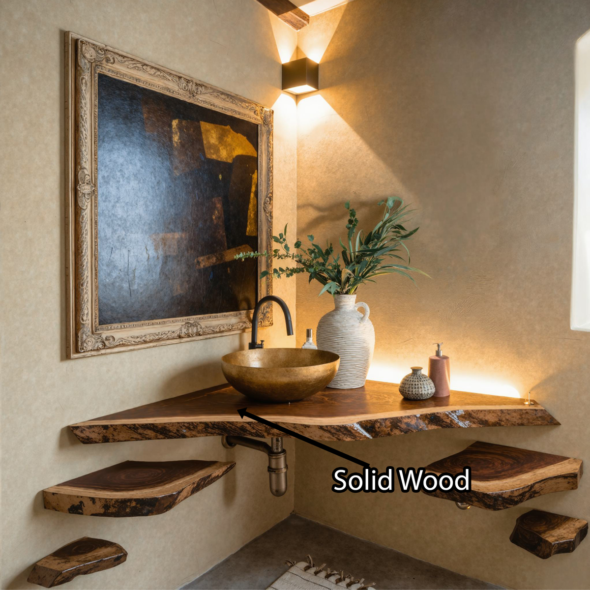 Handcrafted Counter Bathroom Corner