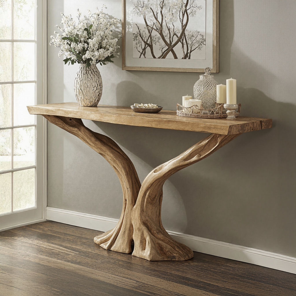 Classic Farmhouse Console Table For Living Room