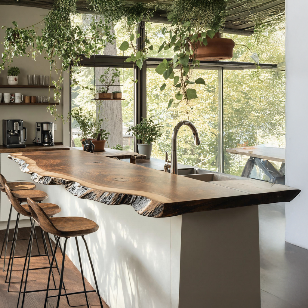 Farmhouse Wooden Kitchen Countertop For Beautiful Kitchen Ambiance