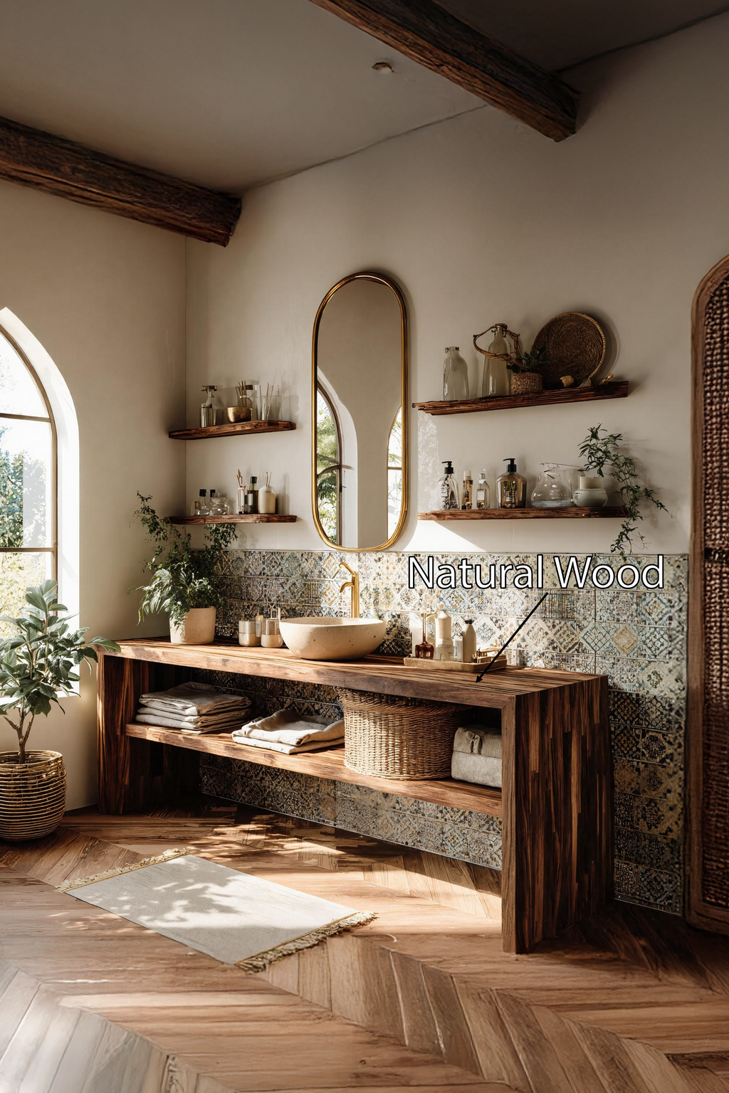 Live Edge Bathroom Storage Cabinet For Furniture Decor